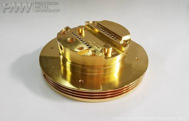 Precision machined aluminum parts material 6061-T6 anodized in golden color, turned and milled