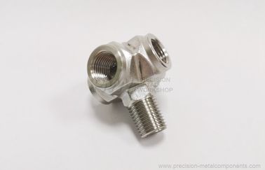Cross joint for fluid control - Stainless steel machined parts from lost wax casting 1.4301, 1.4410